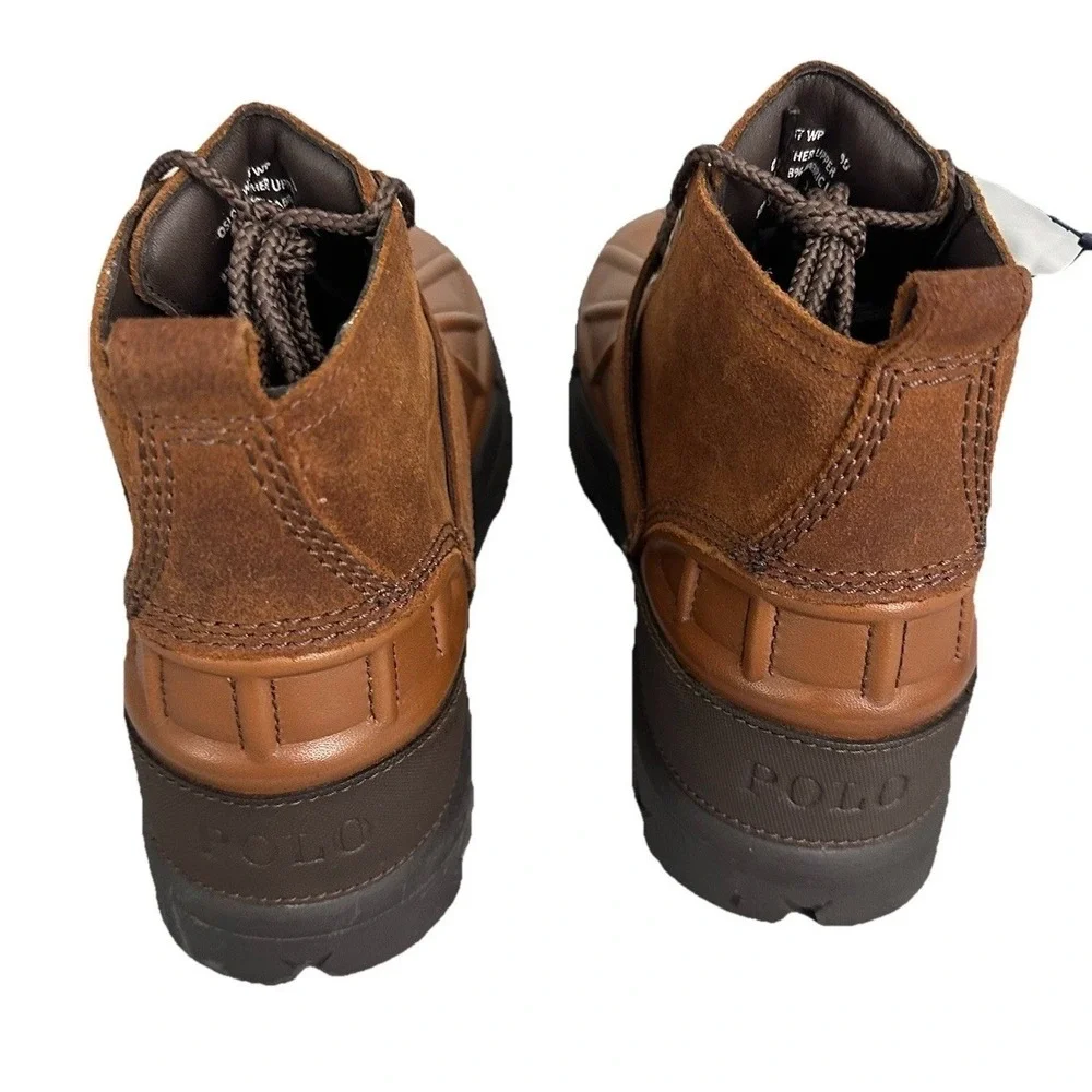 Polo Ralph Lauren Men's Oslo Low Suede Waterproof Leather Boots Size 9.5 D New